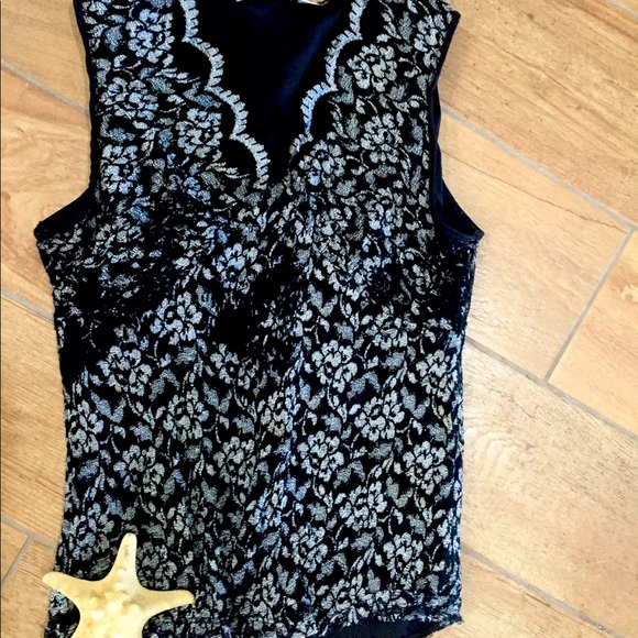 Black bodice lace stretchy P M - Picture 1 of 3